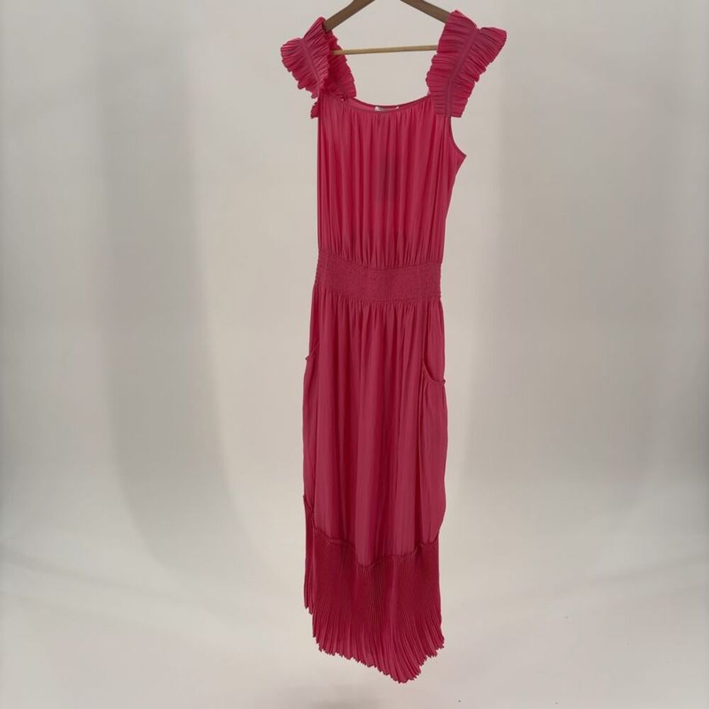 Ramy Brook Baylor Maxi Dress Pink with Ruffled Straps